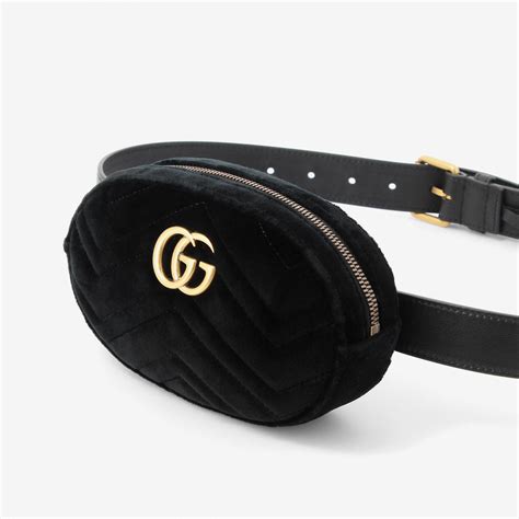 gucci gg black belt bag|Gucci belt bag black velvet.